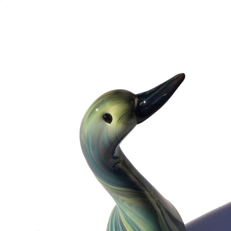 goose sculpture in artistic glass