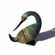 multicolored glass swan
