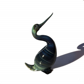 multicolored glass swan