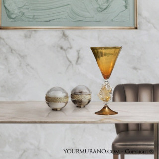 luxury elegant goblet with decorative swan