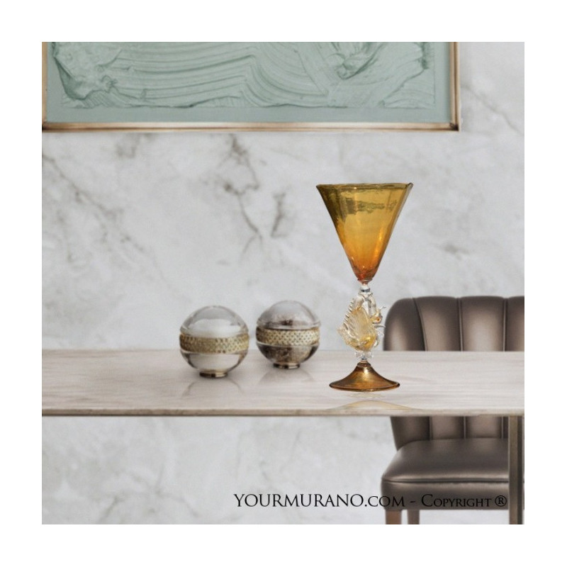 luxury elegant goblet with decorative swan