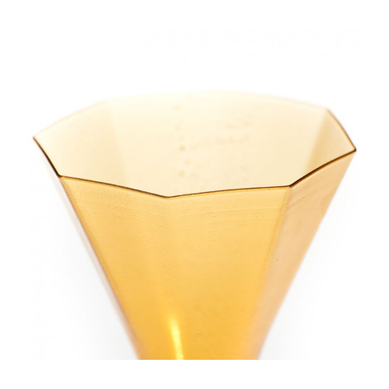 Venetian goblet in amber glass handmade
