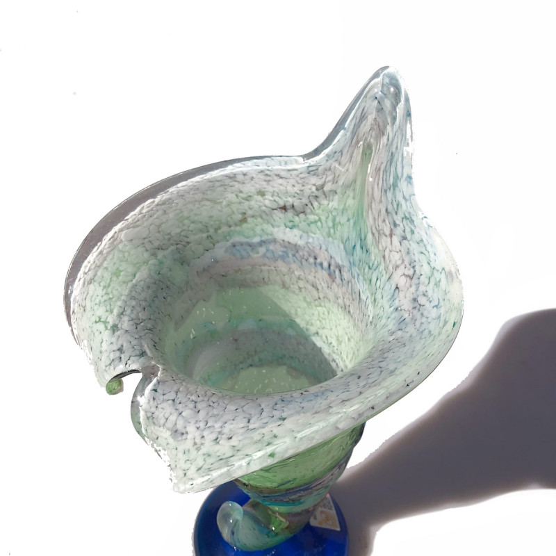 Multicolored decorative blown-glass vase