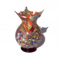 STONE tall vase with murrina decorations