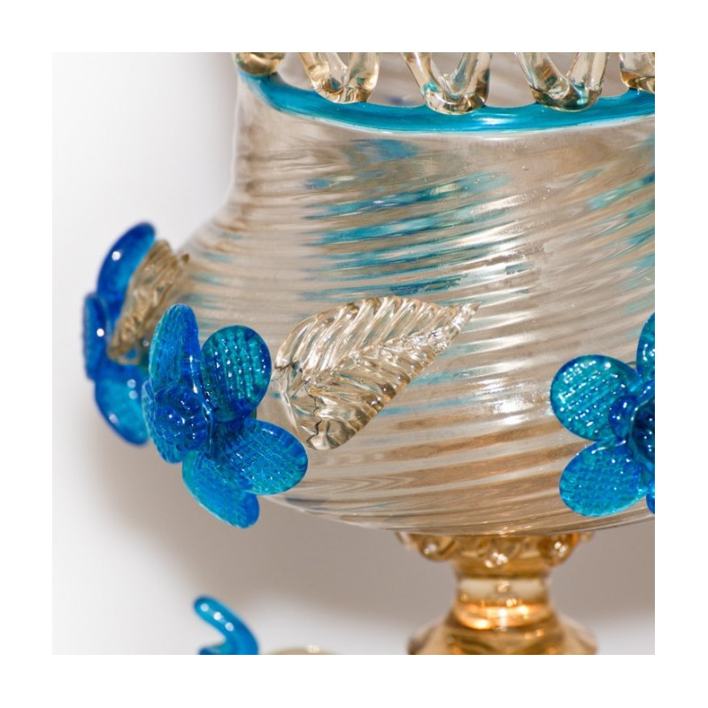 elegant luxury goblet with blue and gold decoration