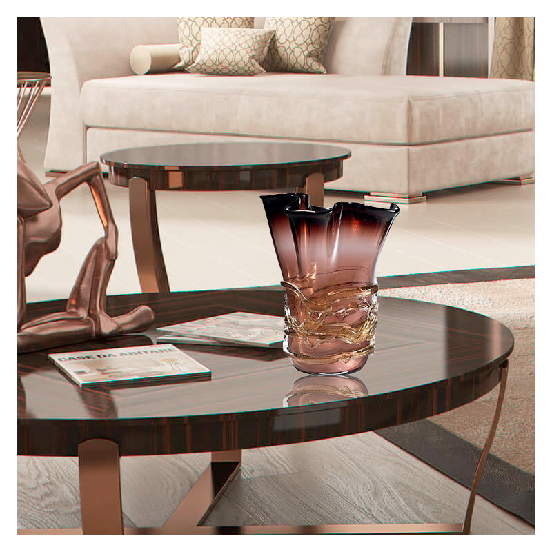 Elegant blown-glass vase interior design