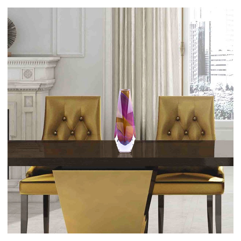 Vaso oro e rosa in vetro di Murano design