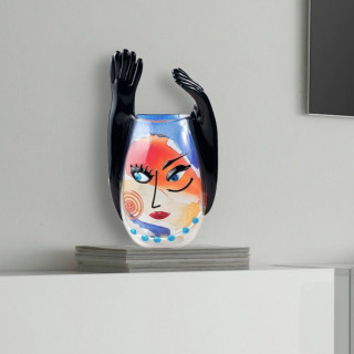 Abstract multicolored vase interior design