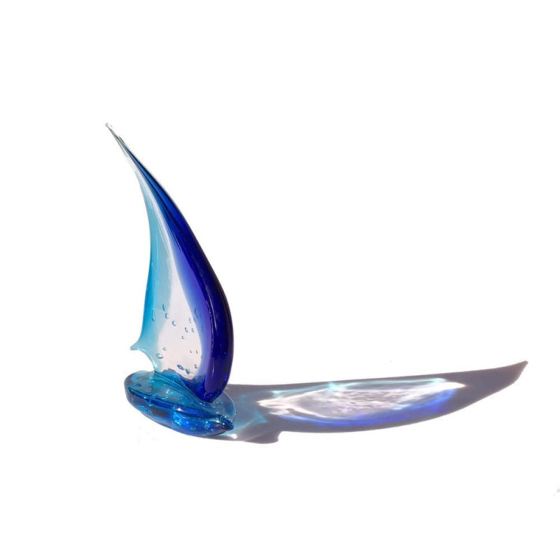 PINTA blue crystal sailboat sculpture