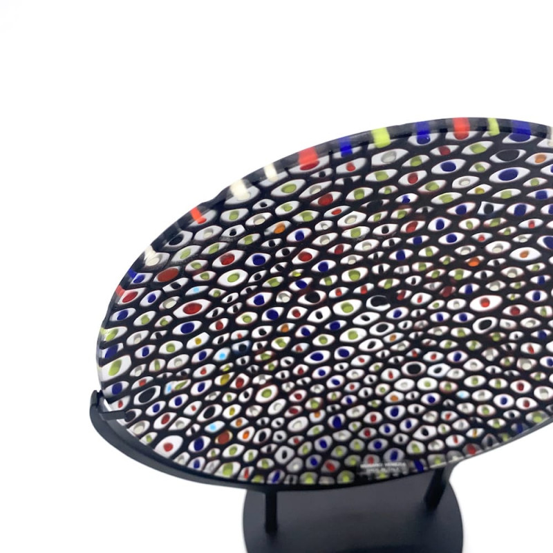 PIXEL colorfull murrine plate on a stand