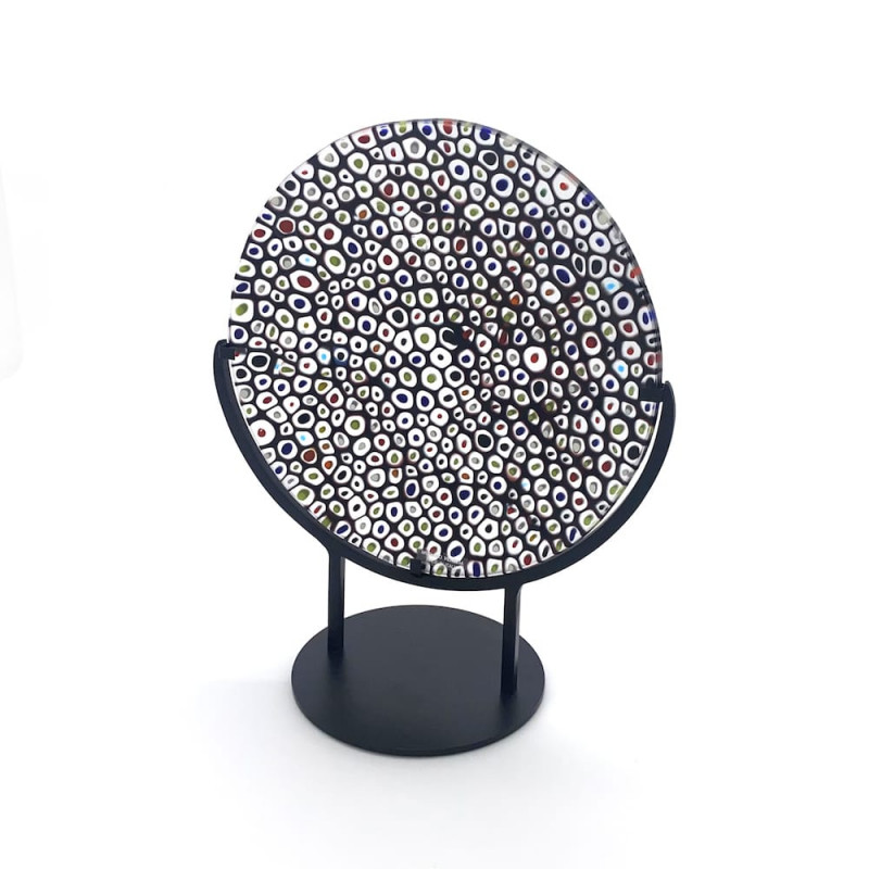 PIXEL colorfull murrine plate on a stand