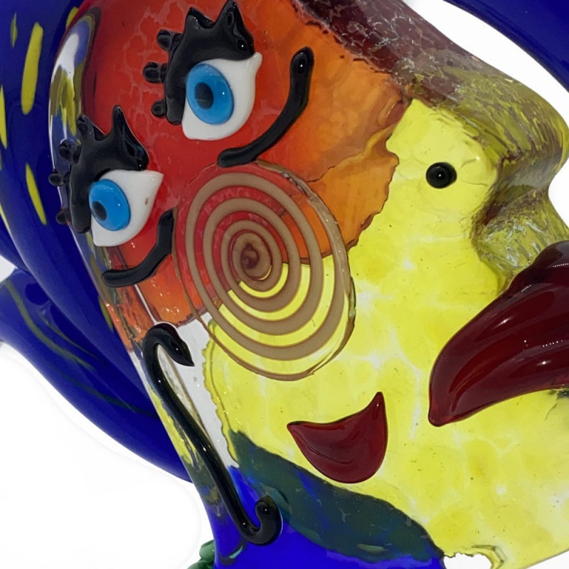 scultura in vetro soffiato testa femminile arredo salotto