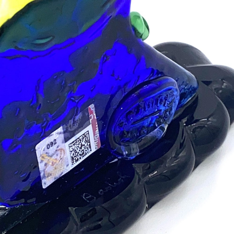 scultura di testa in vetro di Murano ispirata allo stile di Picasso