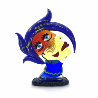 multicolored decorative modern head sculpture