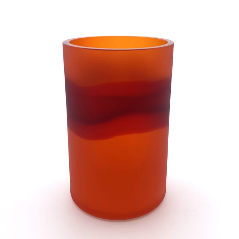cylindrical Murano glass vase