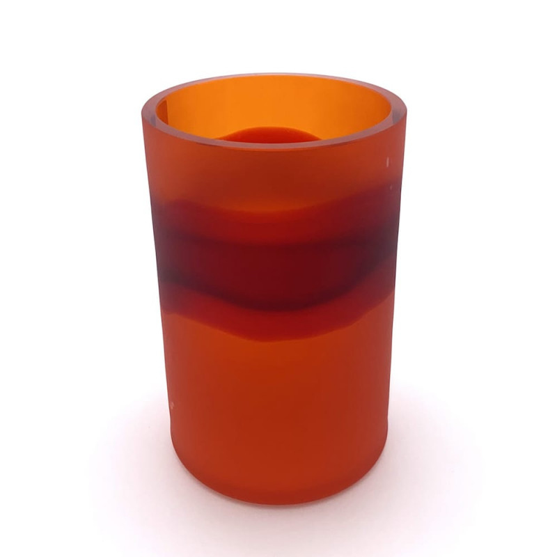 Murano glass orange vase