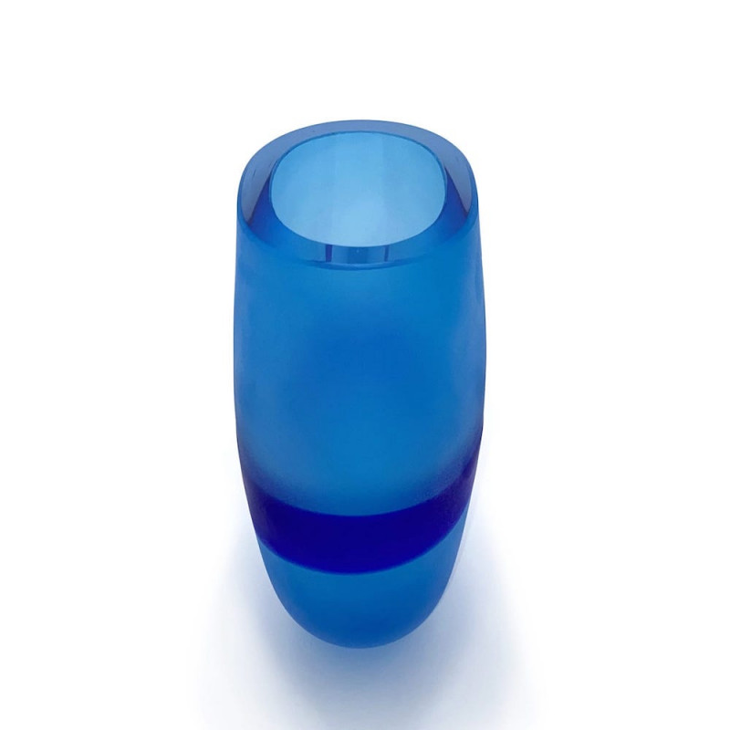 Interior design blue glass vase