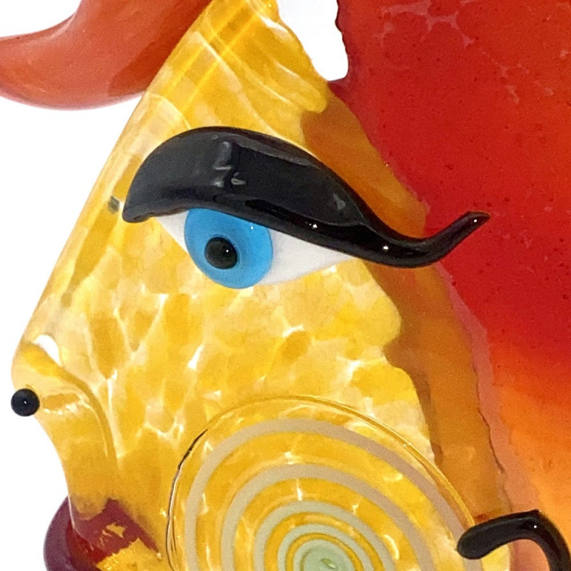 Female head glass sculpture home décor
