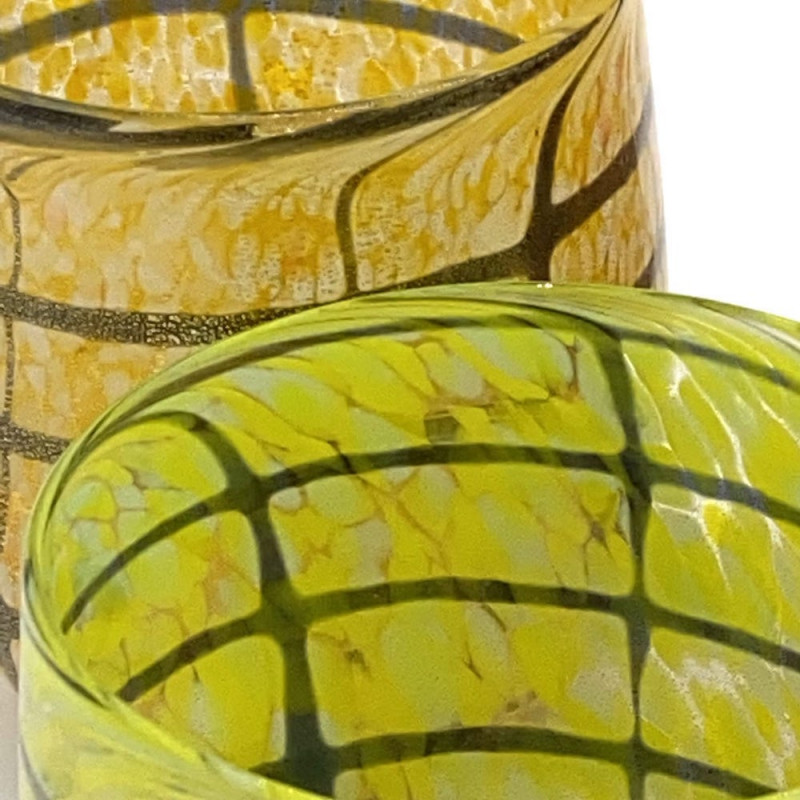 DALI gold leaf colored glassware set