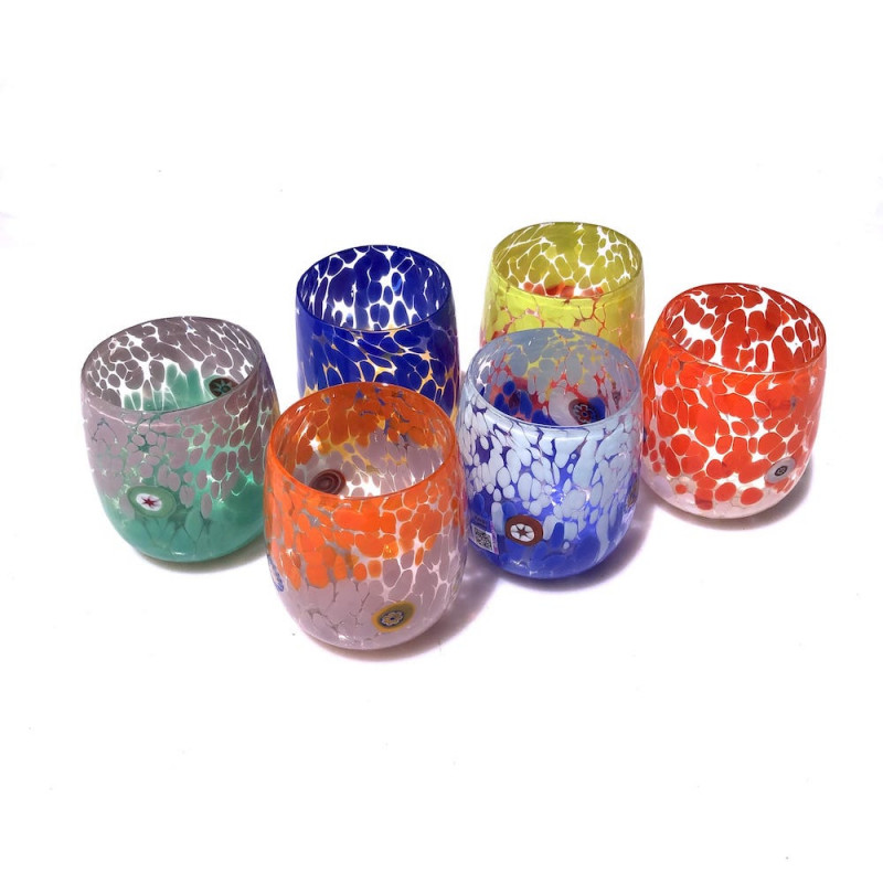 Elegant colorful drinking glasses set gift idea