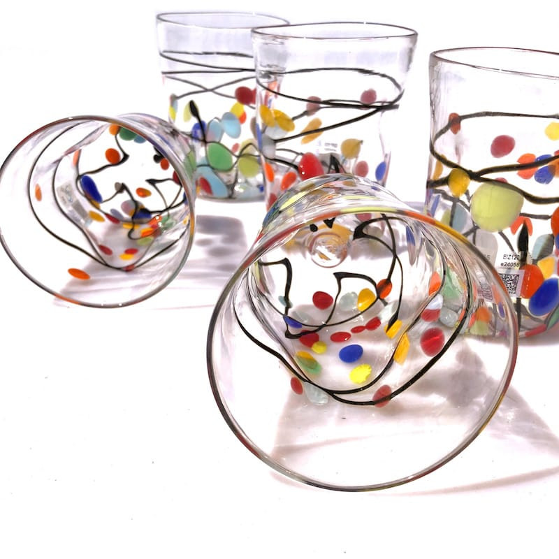 PICASSO bicchieri cristallo con macchie colorate