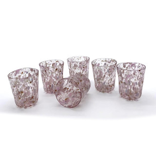 Murano drinking glasses set pink