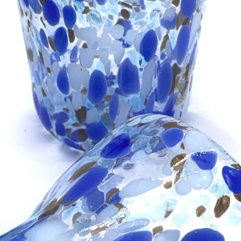 SAN POLO bicchieri maculati blu in stile italiano