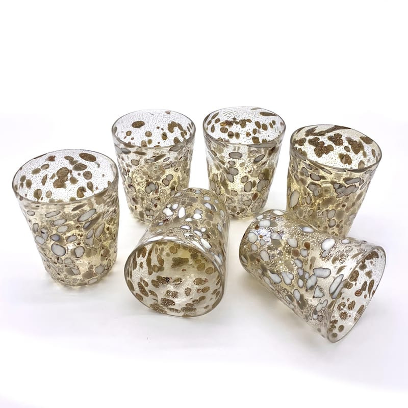 SANTA CROCE artistic set of six tumblers with silver details