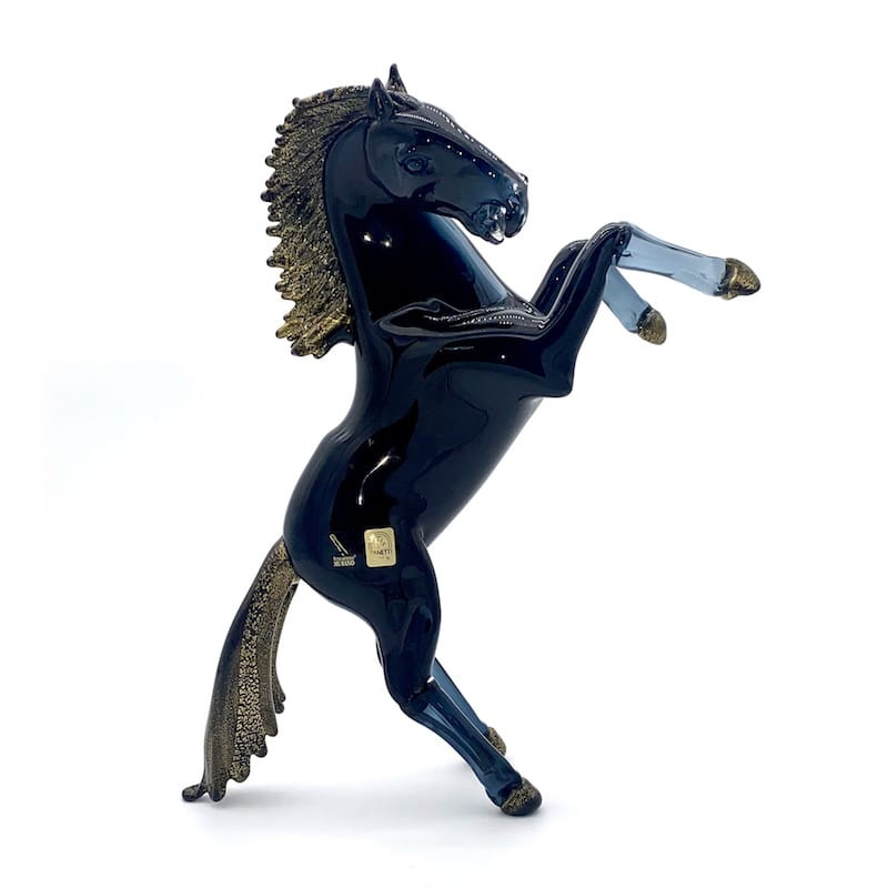 Murano glass blue horse sculpture