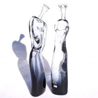 Murano glass blue and silver sculptures