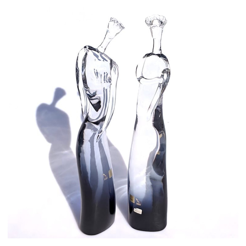 Murano glass blue and silver sculptures