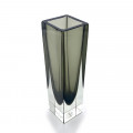 SILVER QUARTER modern squared glass vase