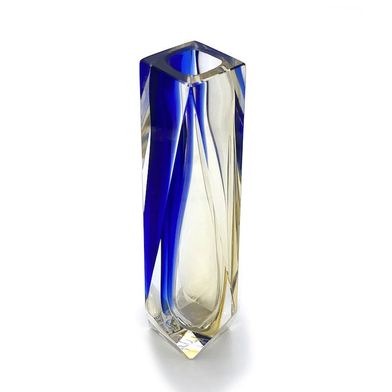 FLOW decorative blue crystal vase