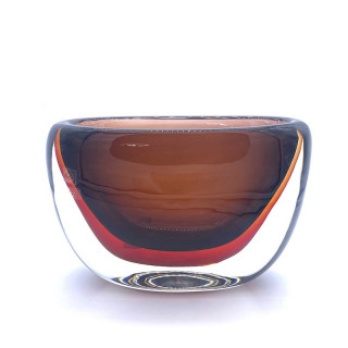 Vaso rosso in vetro di Murano