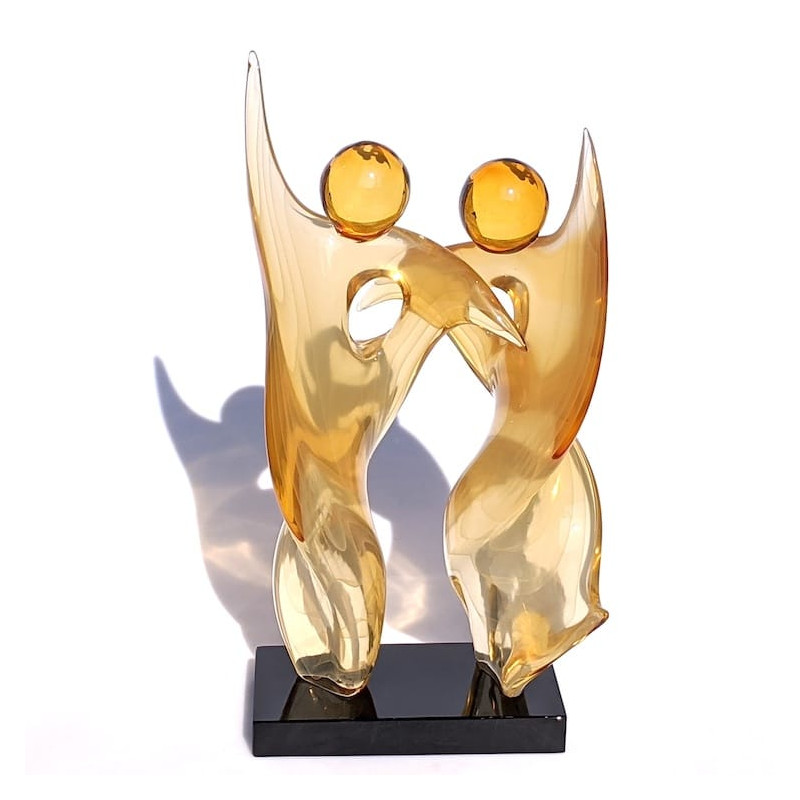 Elegant dancers glass sculpture Made in Italy