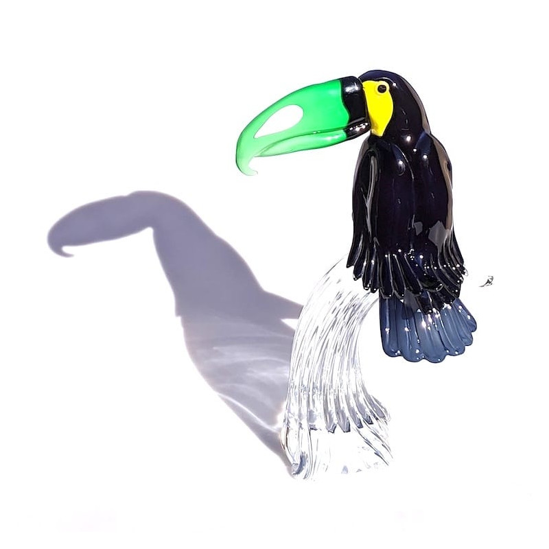 Murano glass toucan sculpture