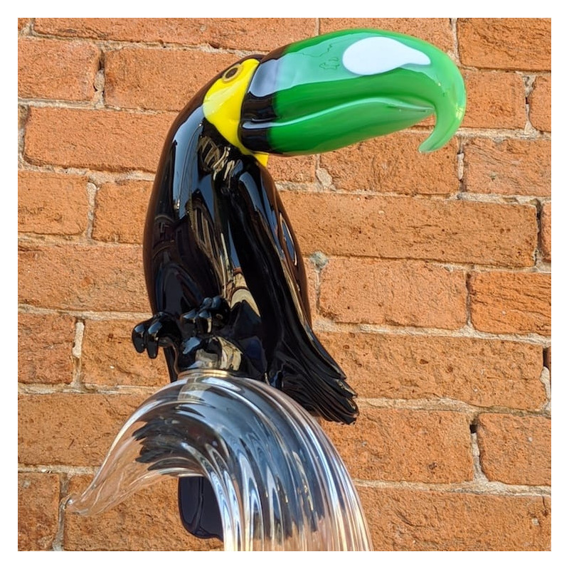 Artistic glass toucan sculpture gift idea