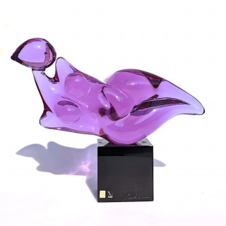 Scultura di corpo femminile in vetro di Murano