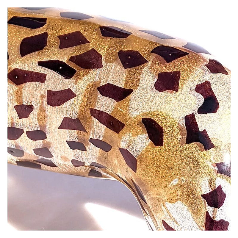 Hand-decorated leopard sculpture gift idea