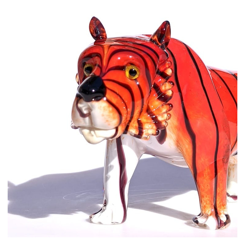 Blown-glass tiger sculpture creative gift idea