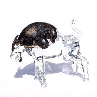 Murano glass buffalo sculpture