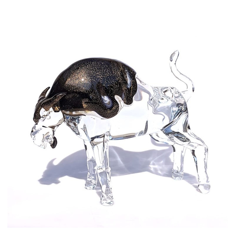 Murano glass buffalo sculpture