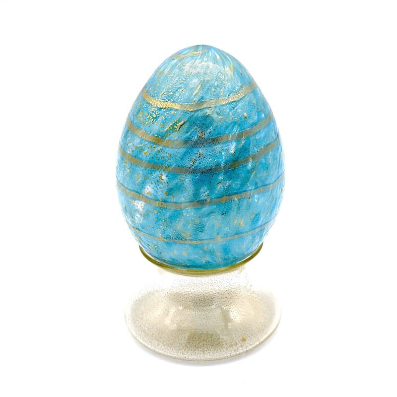 CONNIE colorful blue and turquoise decor egg