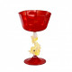 Venice goblet in red glass with gold details