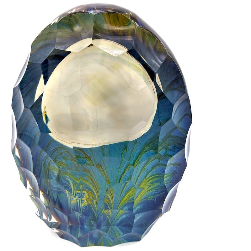 Oval glass sculpture