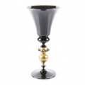 VASARI Black classic goblet with golden stem