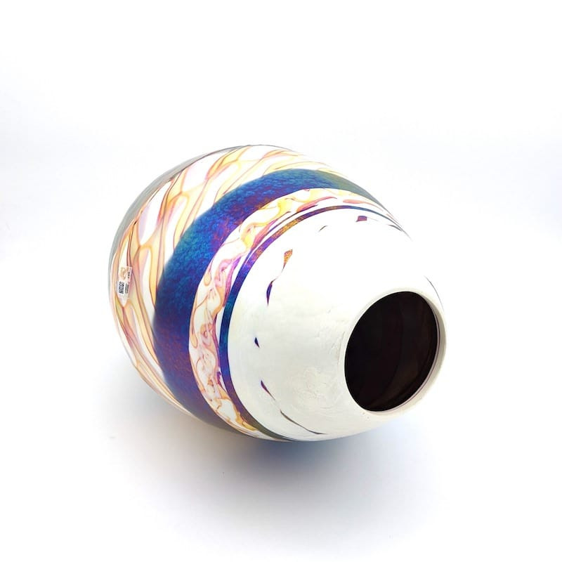 Vaso ovale in vetro multicolore