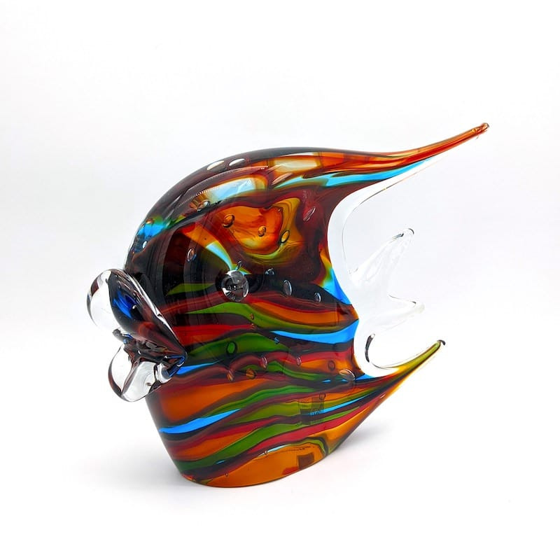 scultura in vetro soffiato pesce multicolore arredo salotto