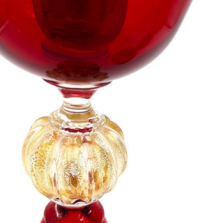 MARS DUST Red gold Murano glass candleholder pair