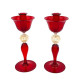MARS DUST Coppia candelabri artistici rosso oro